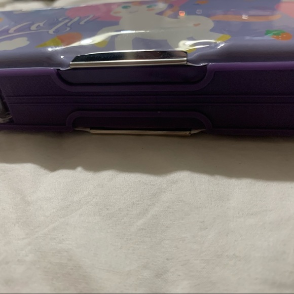 Y2K Inspired Purple Unicorn Double-Sided Hard Pencil Case with Sharpener - Picture 5 of 10